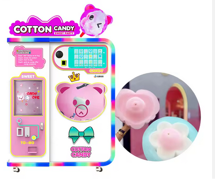 1 Player Marshmallow Floss Cotton Candy Vending Machine 12 Months Warranty