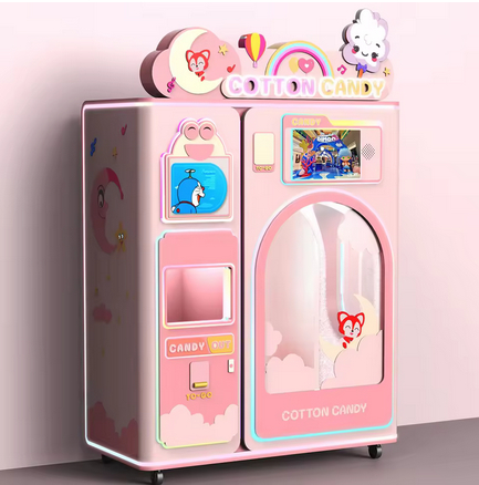 230V Snack Floss Automatic Cotton Candy Vending Machine Coin Pusher