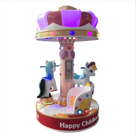 3 Passenger Kiddie Carousel Ride Coin Operated For Amusement Park